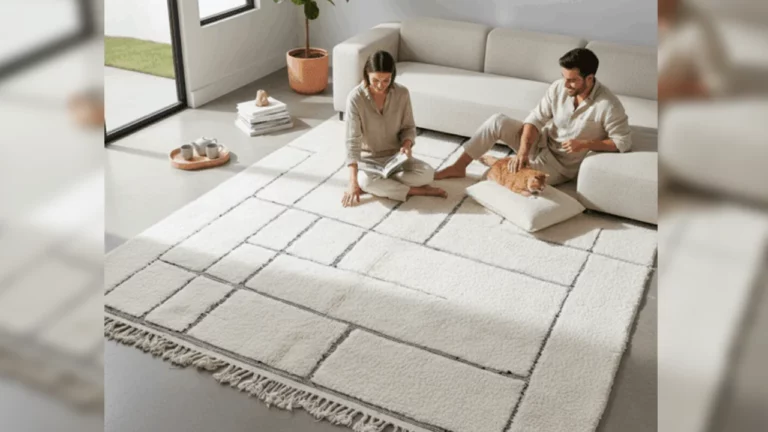 tapis berbere fait main laine decoration salon marocain interieur chaleureux