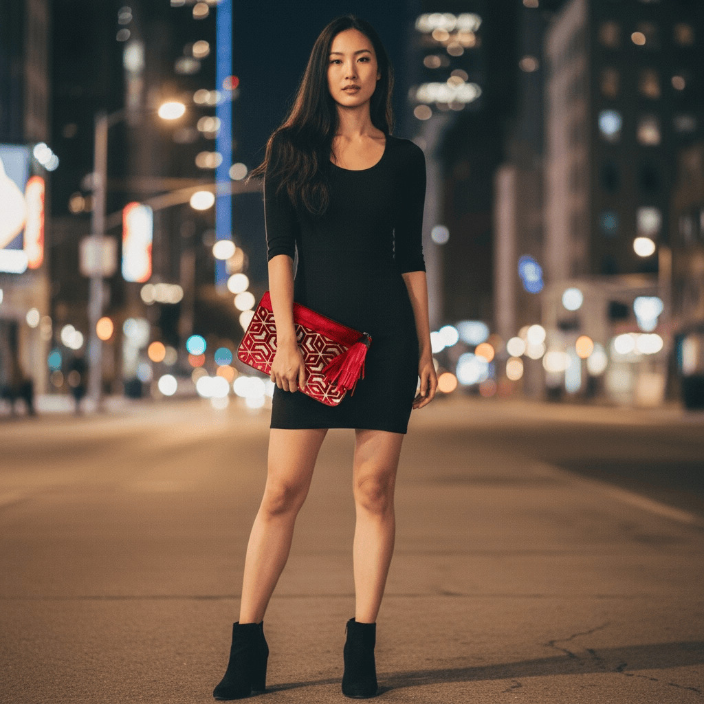 Pochette orange brique