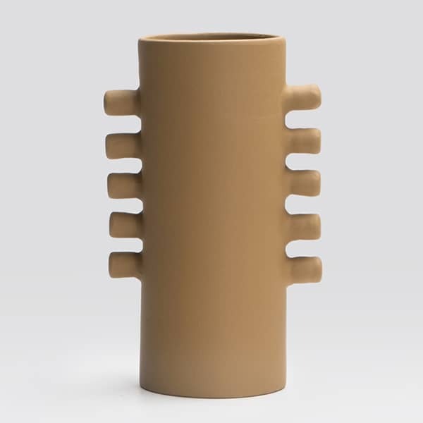 Vase brut parallel brun vert