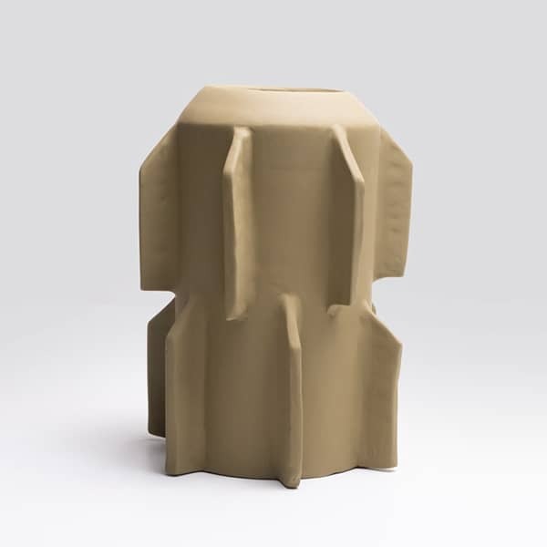 Vase brut edge vert olive