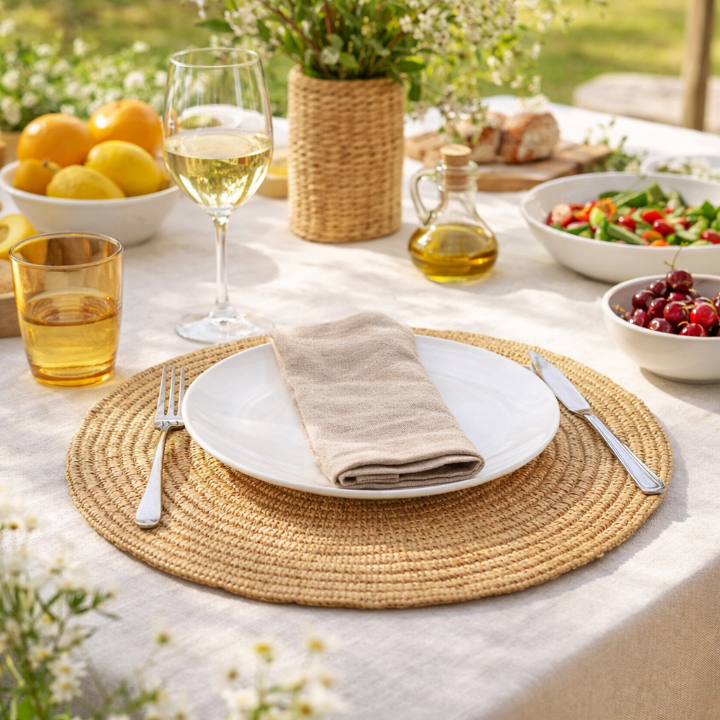 Set de table raphia 35 cm | Artisanat marocain